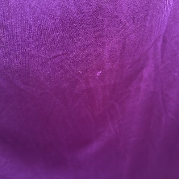 Vintage Vanity Fair purple nylon long button front short sleeve collarless robe - Picture 5 of 9